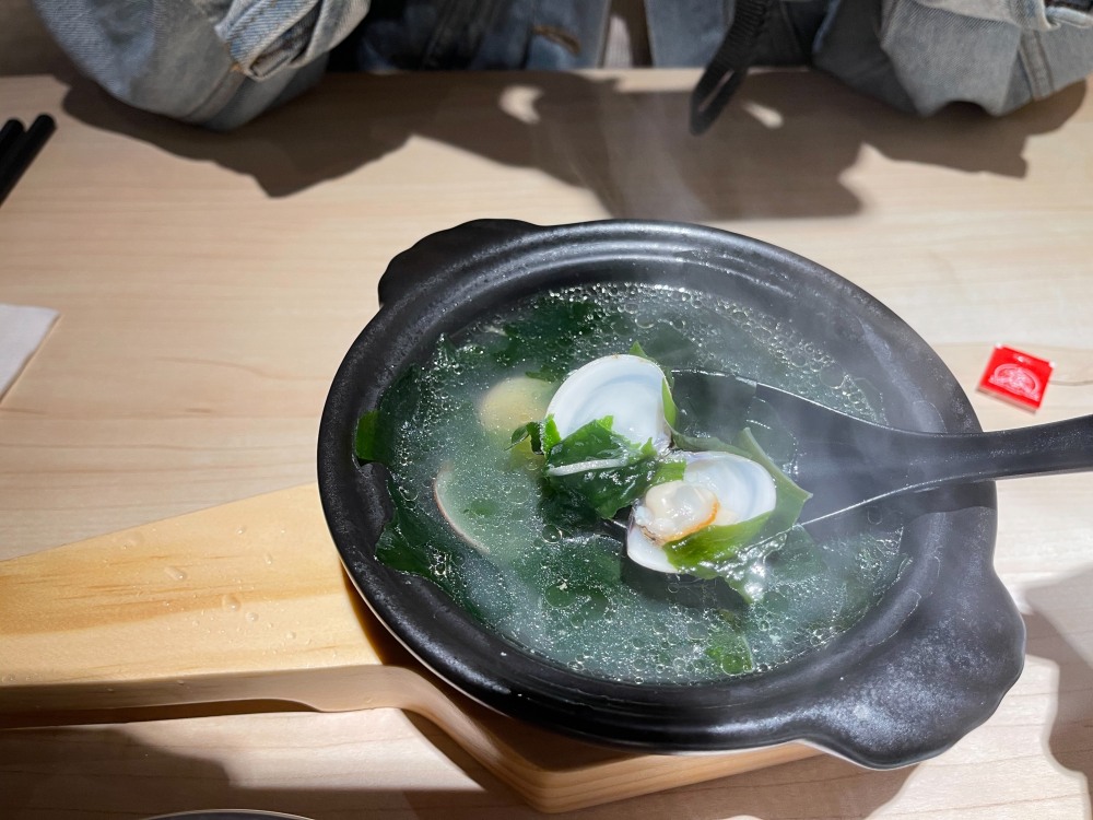 花一番附湯　海帶蛤蜊湯